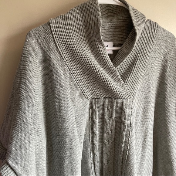 Cabi 3303 Charlotte Gray Poncho Dolman Sweater - Picture 4 of 7